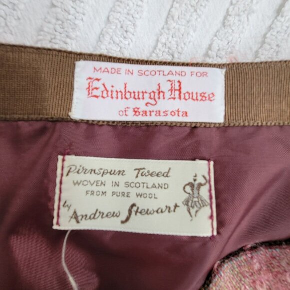 1960s Edinburgh House of Sarasota by Andrew Stewart Pirnspun Tweed Plaid Skirt - Picture 3 of 7